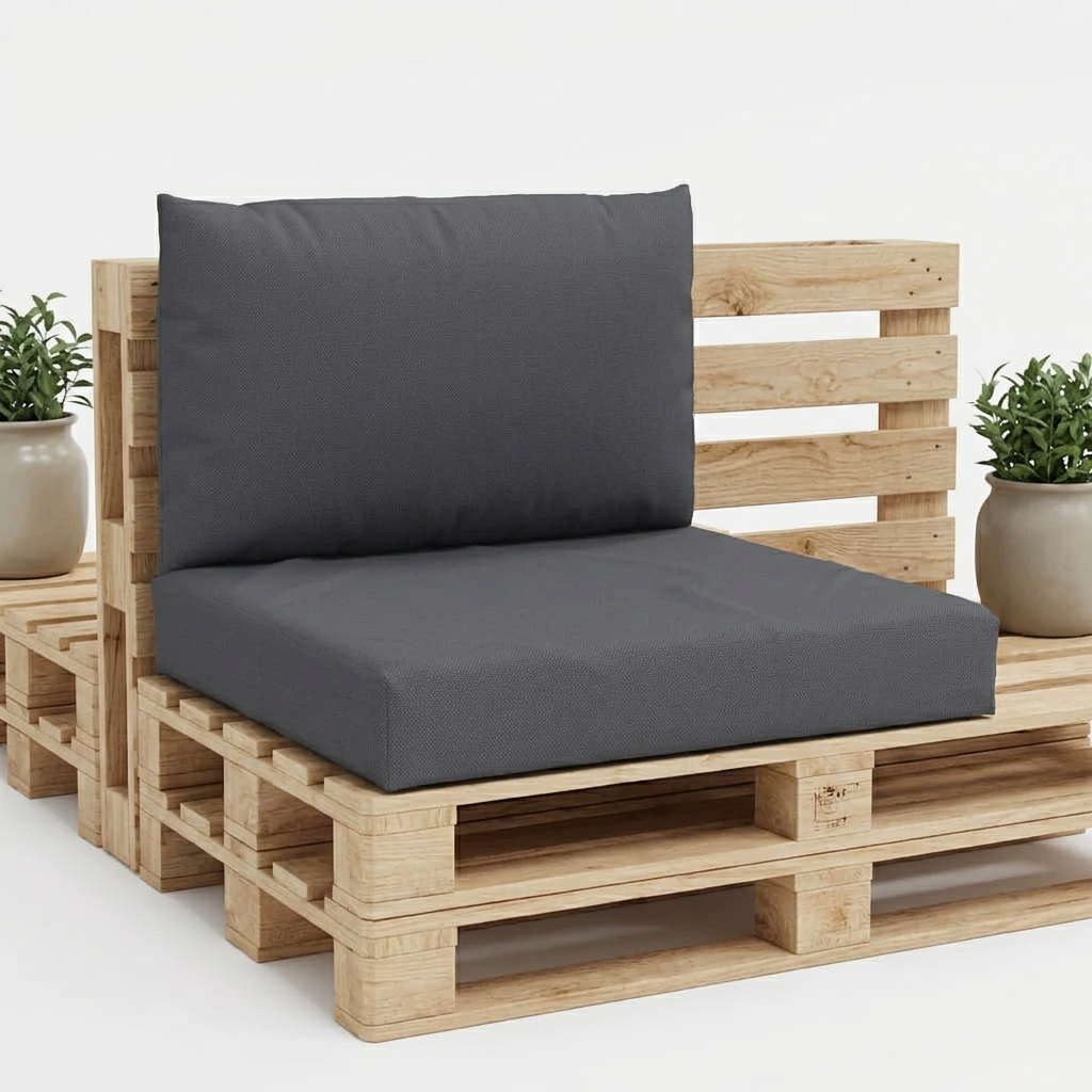 Coussin palette Assise Dossier Anthracite - Variation 1