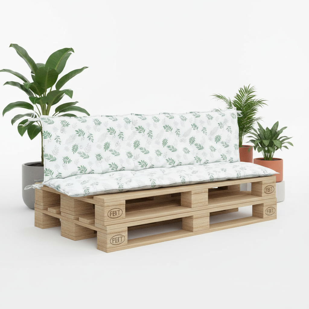 Coussin palette jardin rayé bleu imperméable siège dossier - Variation 1