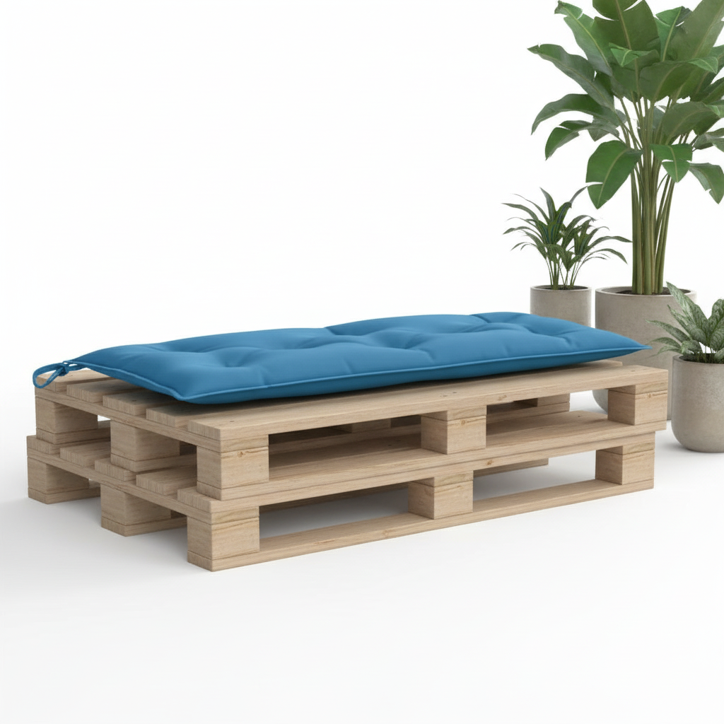 coussin palette bleu canard 100x50x7cm jardin déperlant - Variation 1