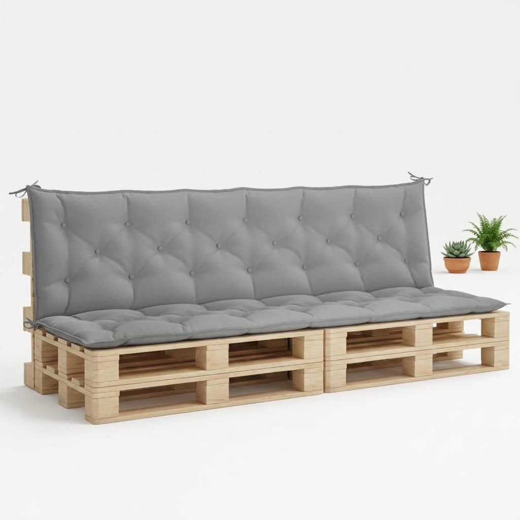 Coussin palette gris 200x(50+50)cm imperméable - Variation 1