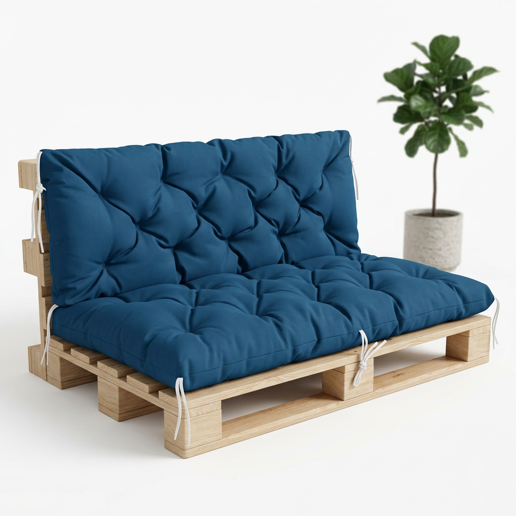 coussin palette bleu canard - Variation 1