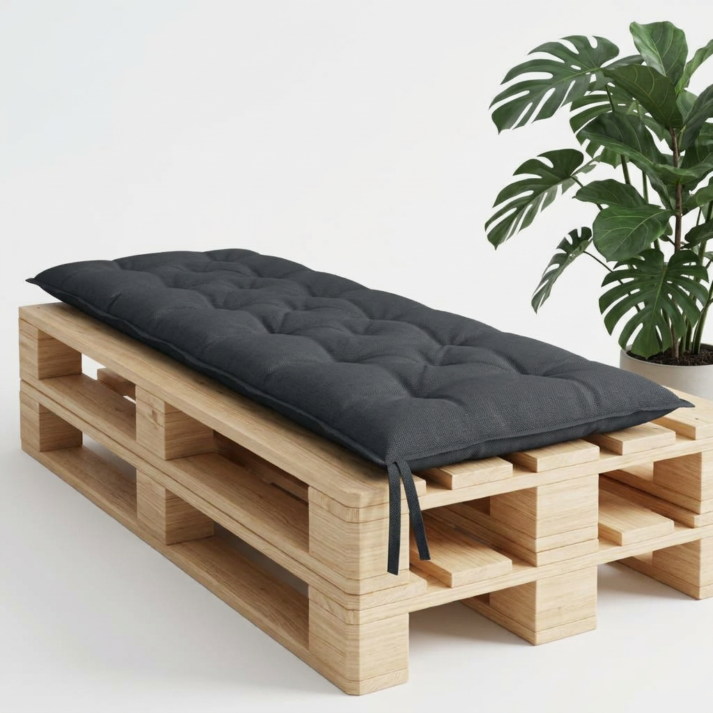 Coussin palette anthracite 180x50x7cm imperméable - Variation 1