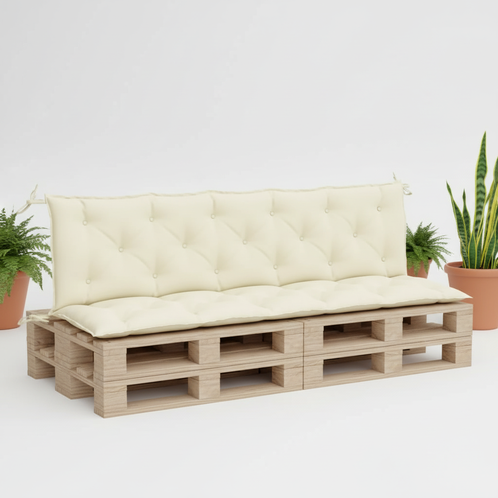 Coussin palette banquette crème imperméable 180cm Lot 2 - Variation 1