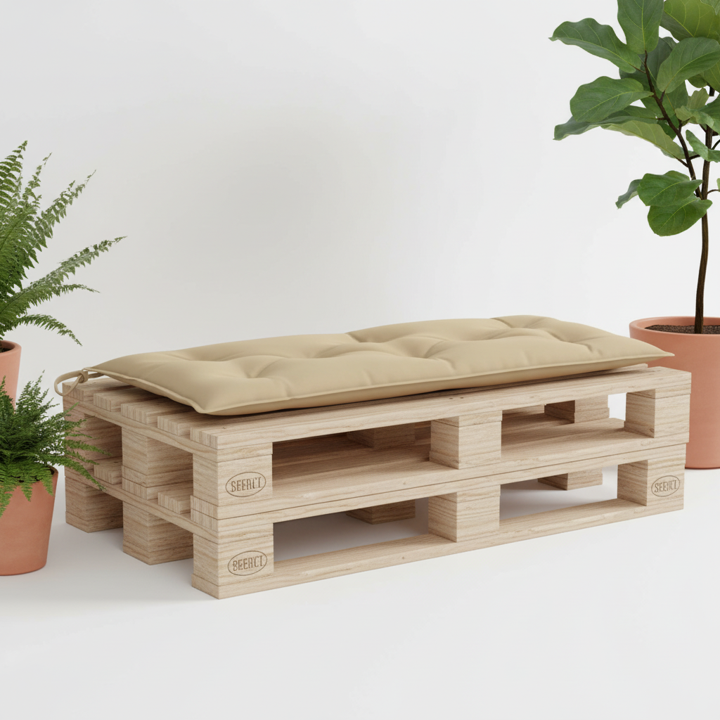 coussin palette beige 100x50x7cm jardin banc déperlant - Variation 1