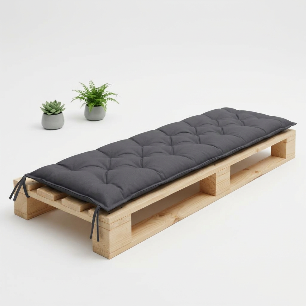 Coussin palette banc Anthracite 200x50x7cm - Variation 1