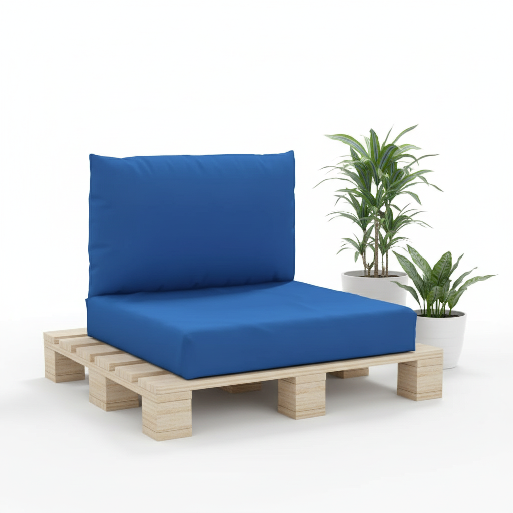 Coussin palette bleu roi Oxford imperméable assise dossier - Variation 1