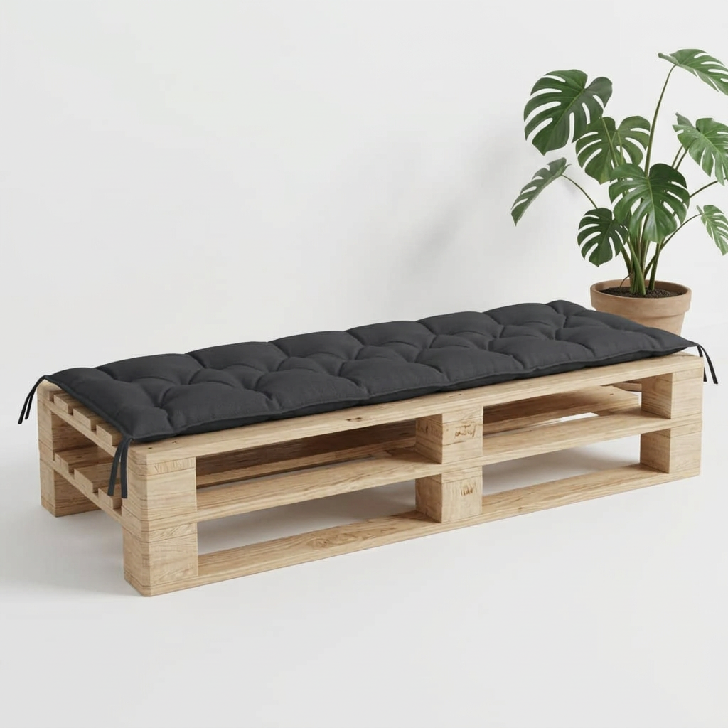 Coussin palette anthracite imperméable 200x50x7cm - Variation 1