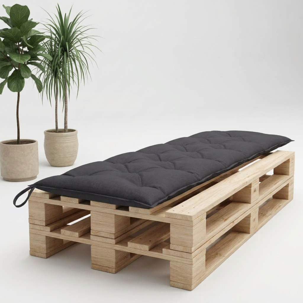 Coussin palette Anthracite 180x50x7cm Imperméable - Variation 1