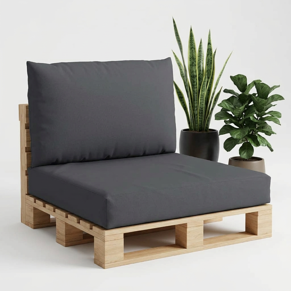 Coussin palette anthracite imperméable - Variation 1