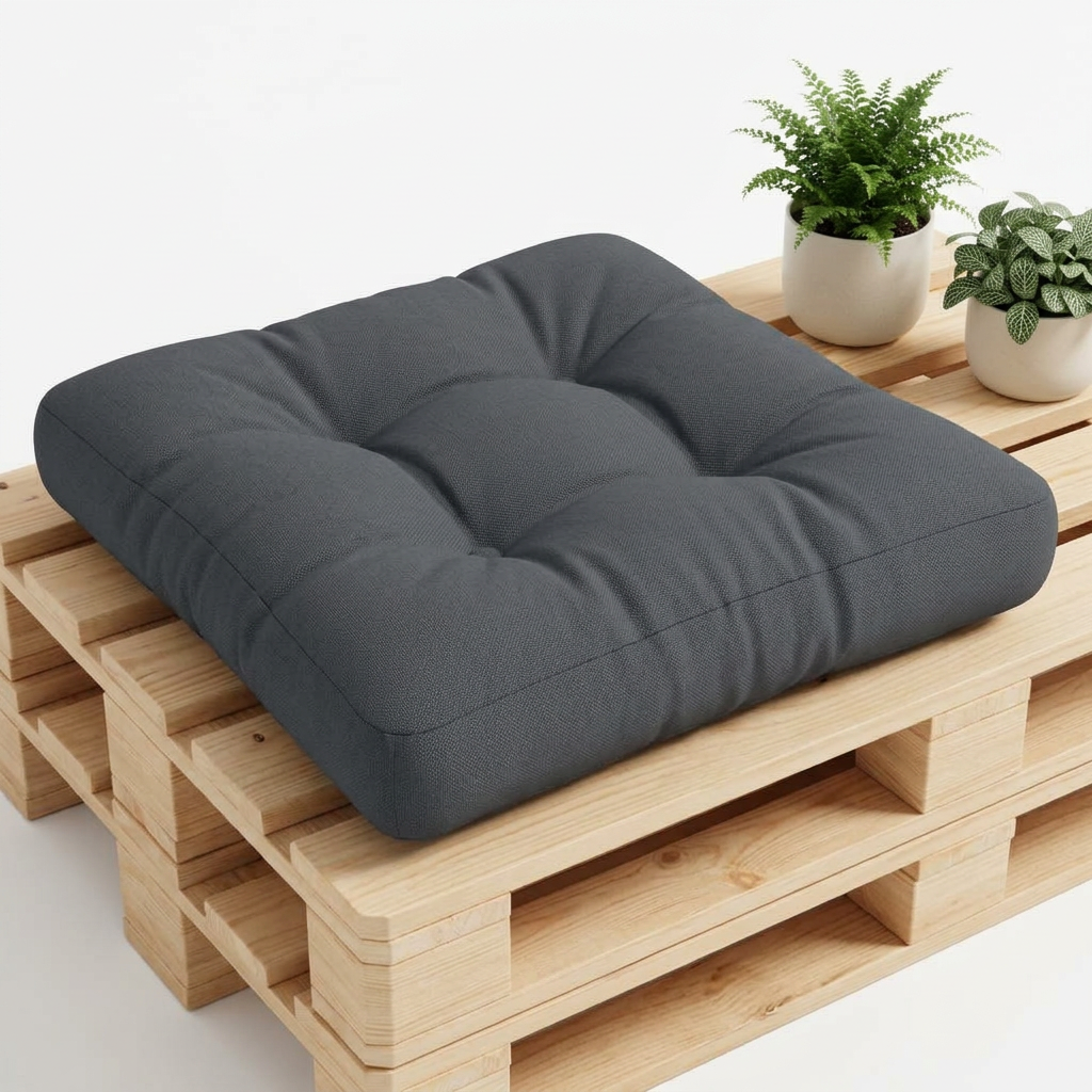 Coussin palette Anthracite Imperméable 60x61.5x10cm - Variation 1