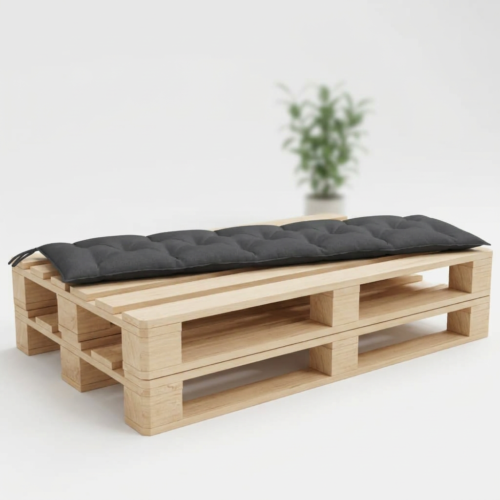 Coussin palette anthracite imperméable 180x50x7cm - Variation 1