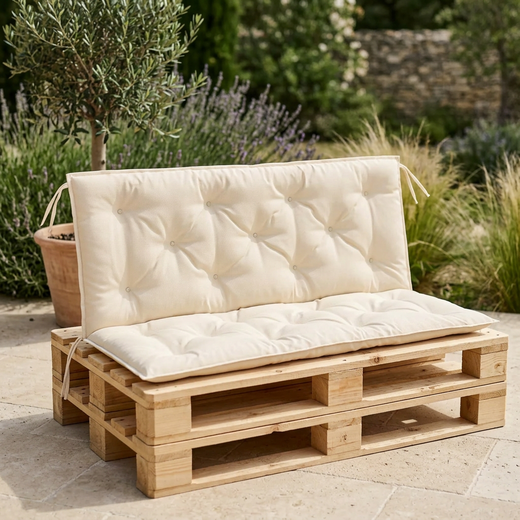 Coussin palette lot 2 banc anthracite Oxford - Variation 2