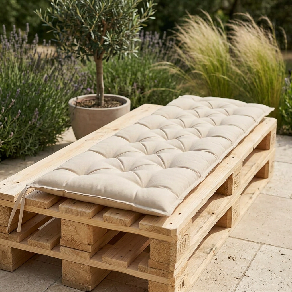 Coussin palette banc anthracite 200x50x7cm - Variation 2