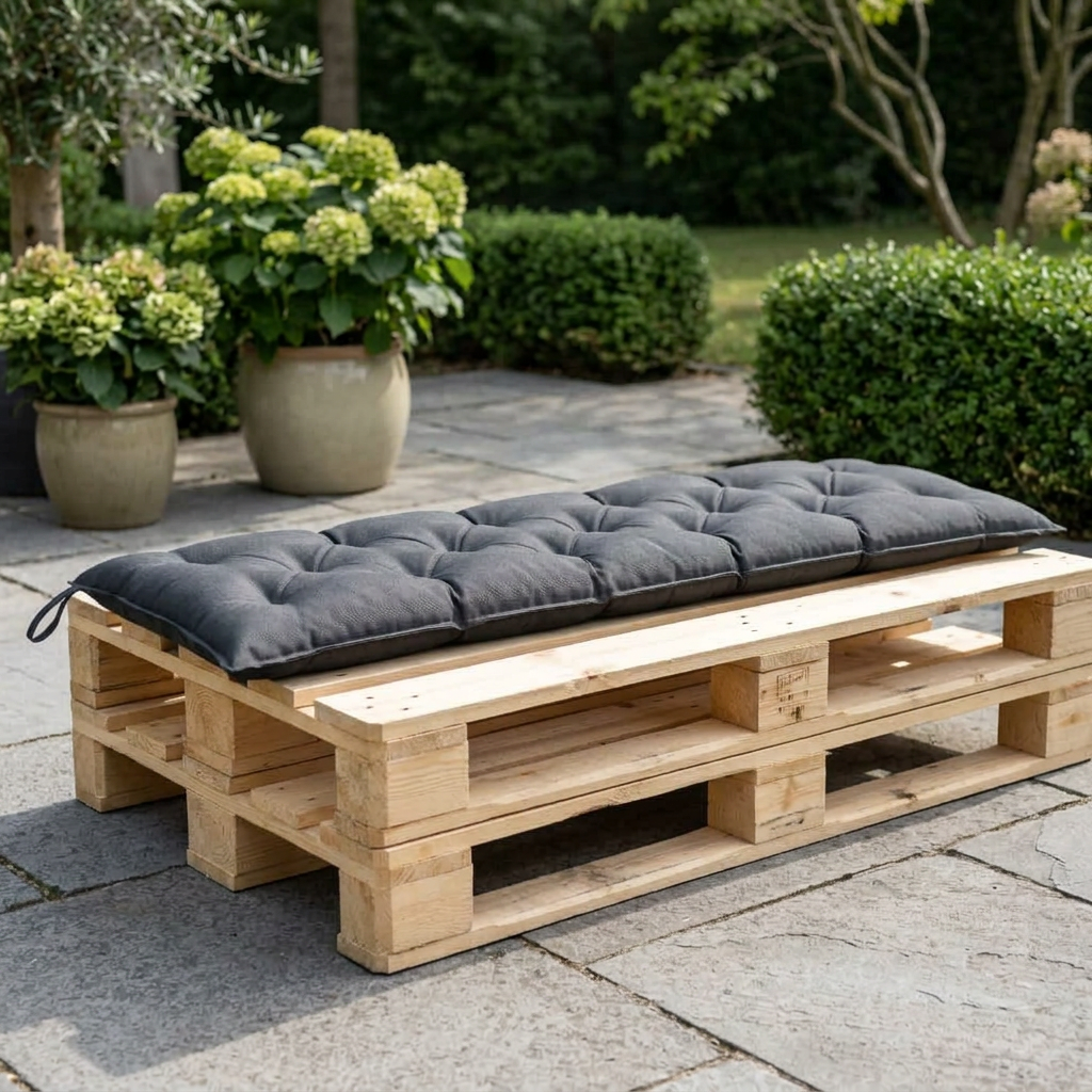 Coussin palette anthracite imperméable 180x50x7cm - Variation 2