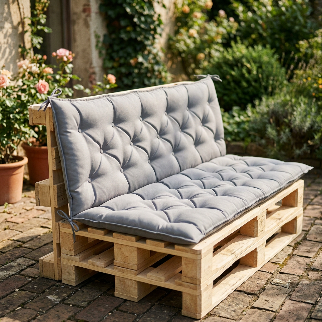 Coussin palette gris 200x(50+50)cm imperméable - Variation 2