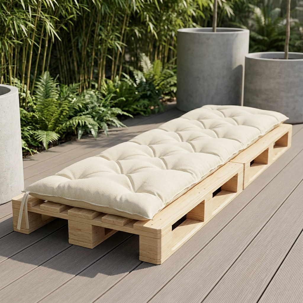 Coussin palette anthracite 180x50x7cm Oxford - Variation 2