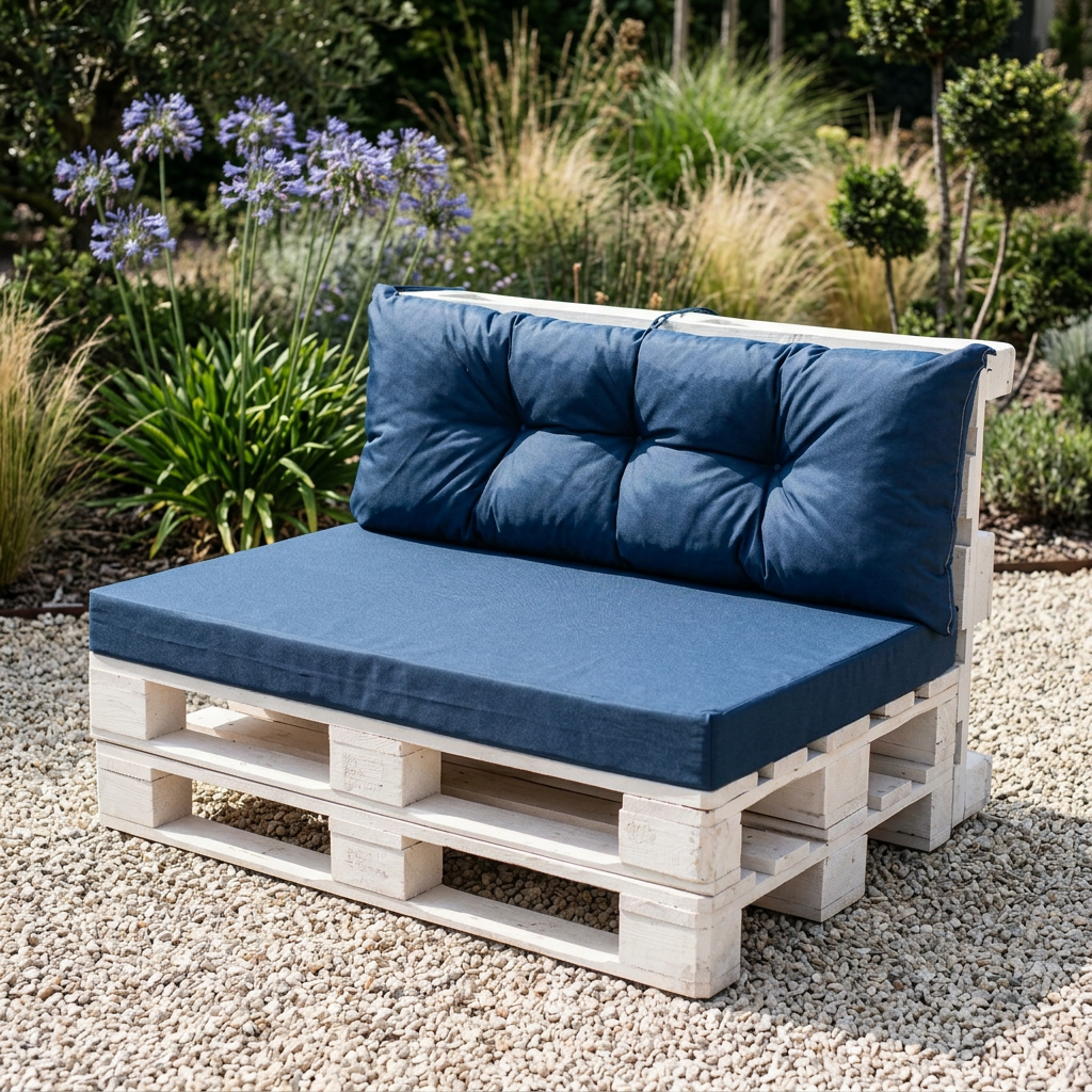 coussin pour palette bleu - Variation 2
