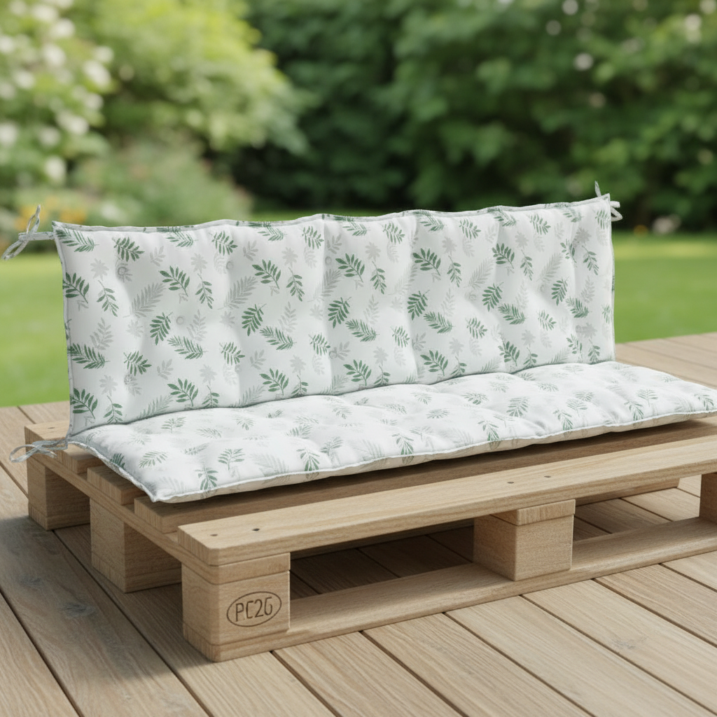 Coussin palette jardin rayé bleu imperméable siège dossier - Variation 2