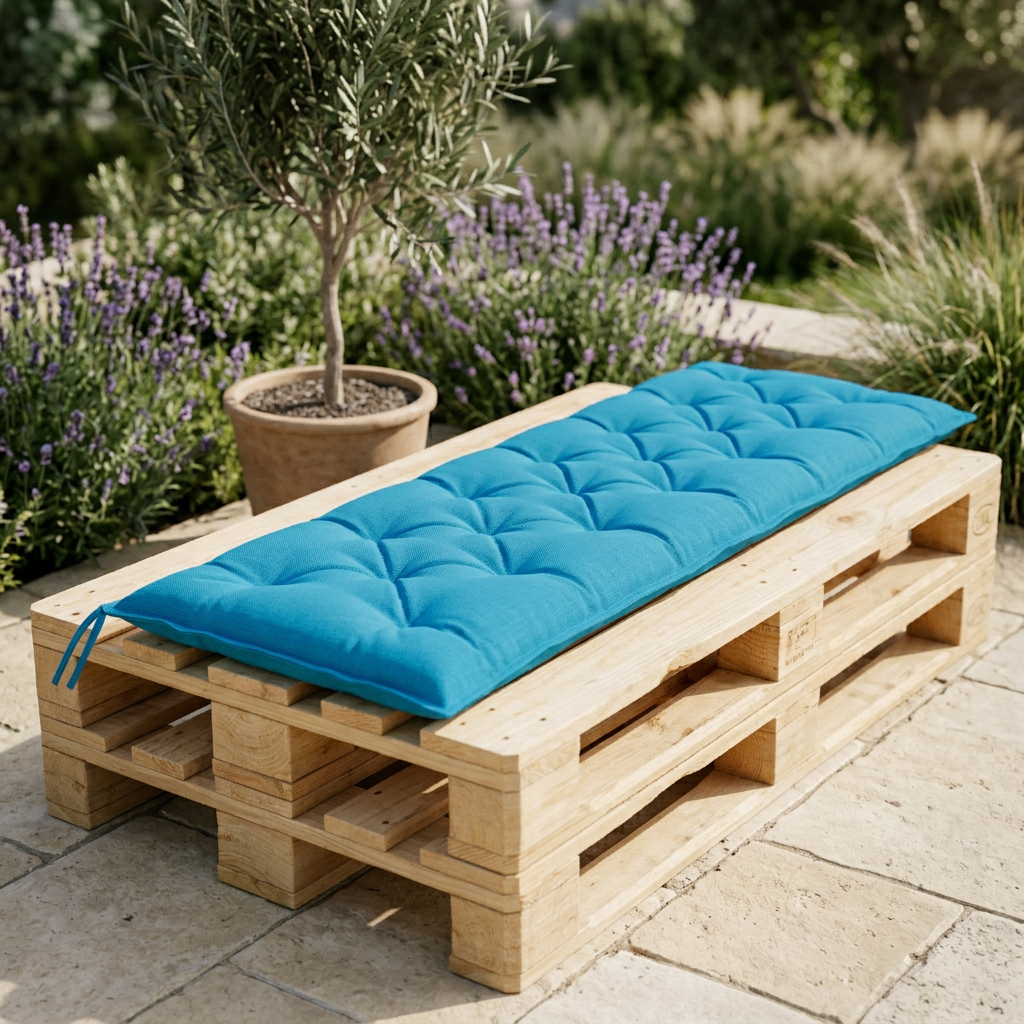 Coussin palette banc jardin anthracite 200x50 - Variation 2