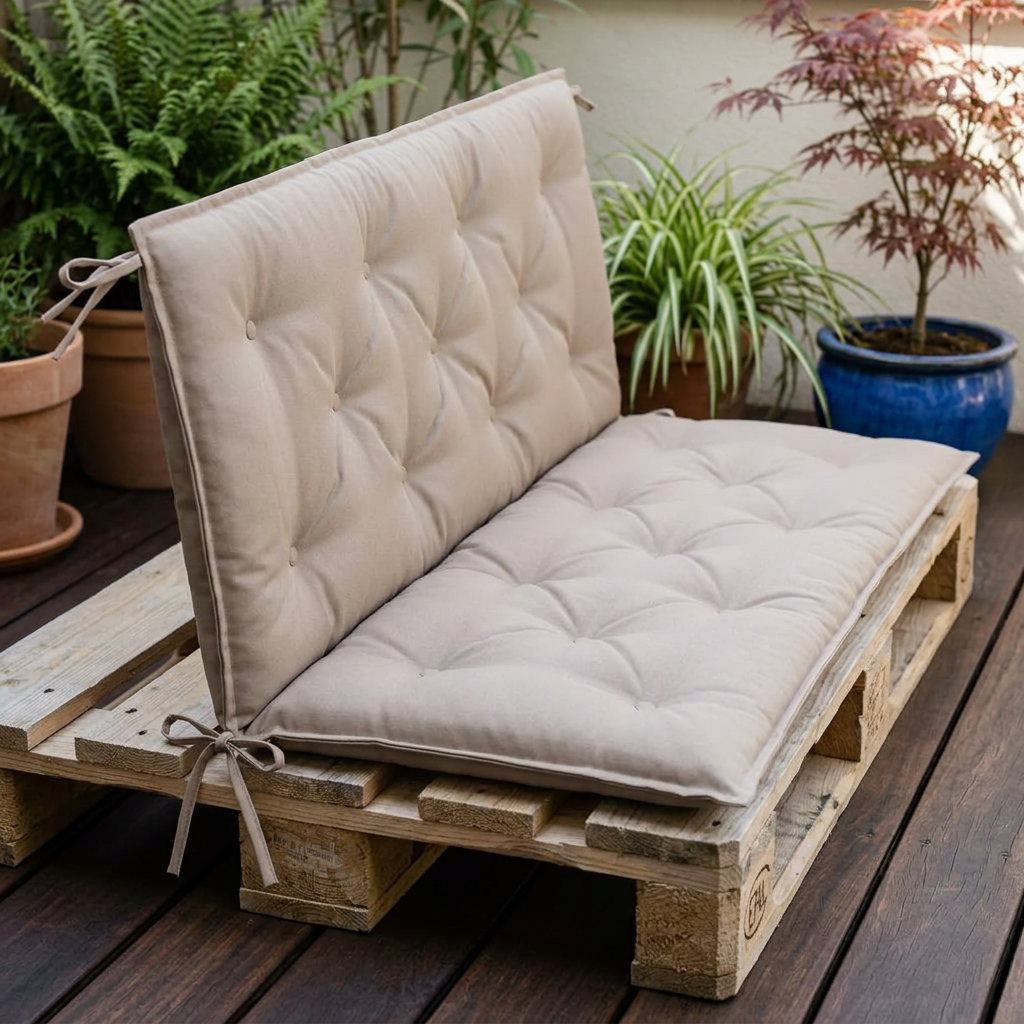 Coussin palette banc jardin anthracite set 2 - Variation 2