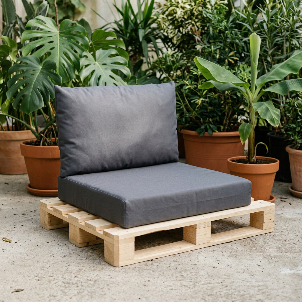 Coussin palette Assise Dossier Anthracite - Variation 2