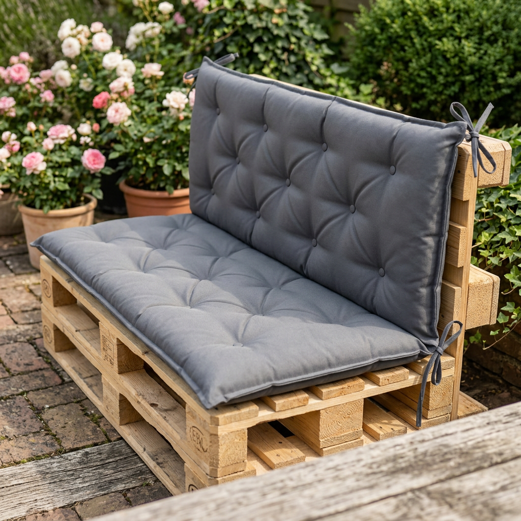 Coussin palette banc jardin set anthracite - Variation 2
