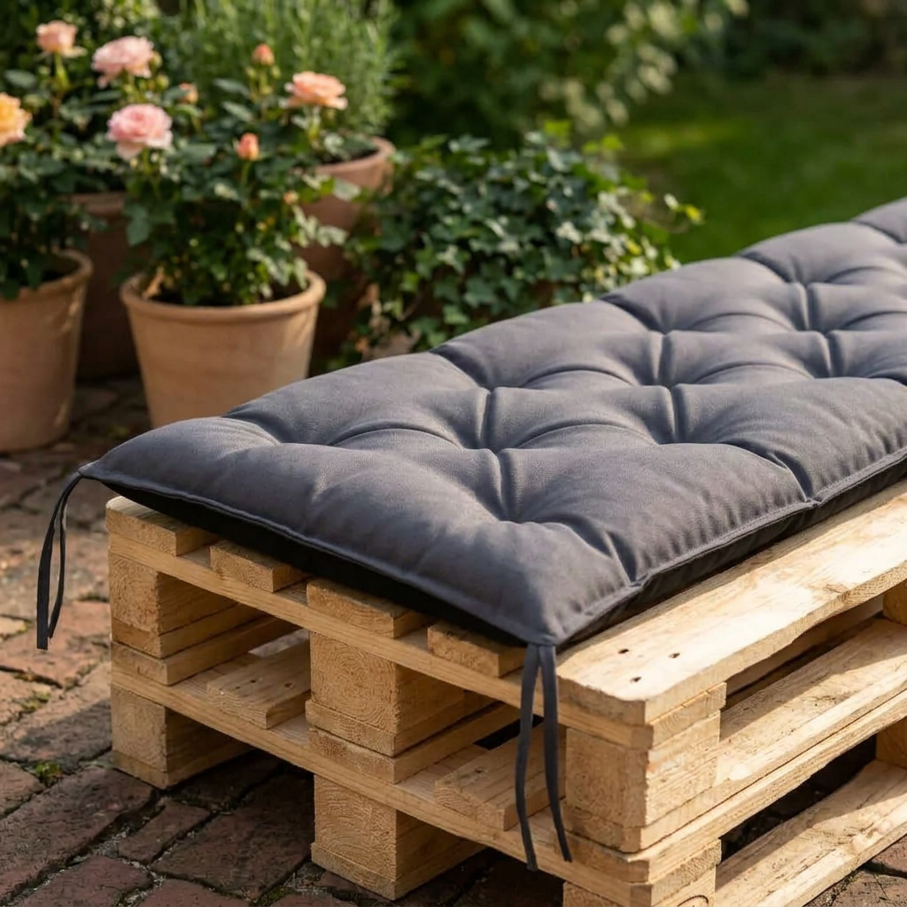 Coussin palette banc Anthracite 200x50x7cm - Variation 2