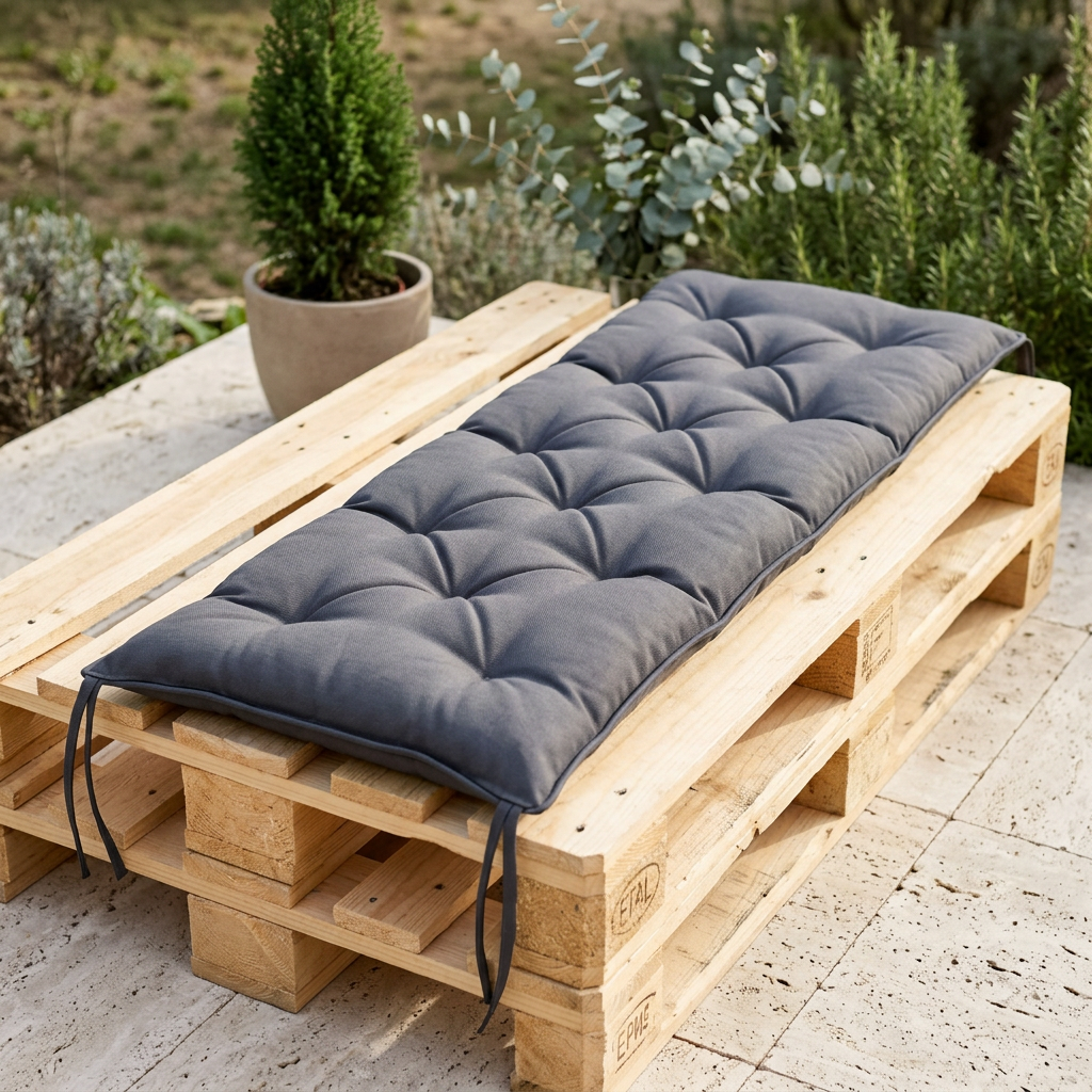 Coussin palette Anthracite 180x50x7cm Imperméable - Variation 2