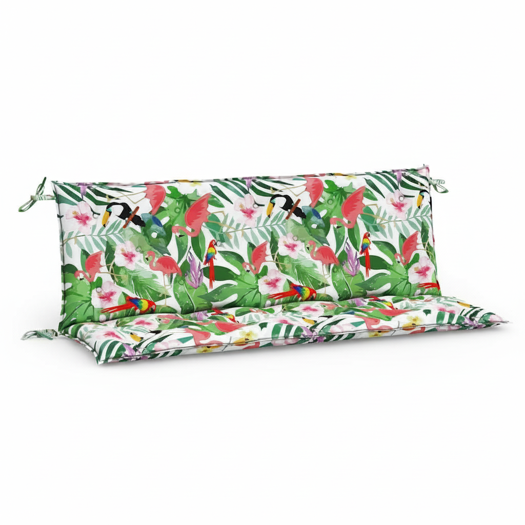 coussin palette banc jardin 2 pièces rayé vert blanc - Variation 3